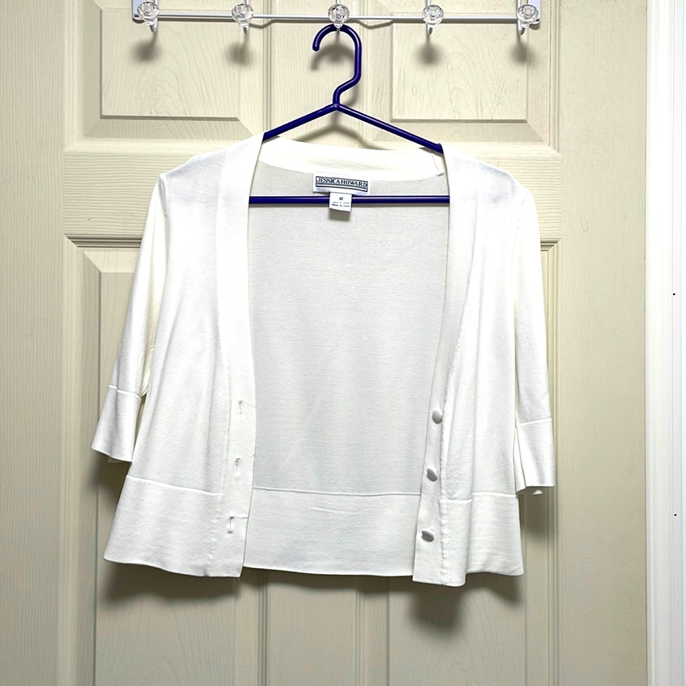 White Short Cardigan